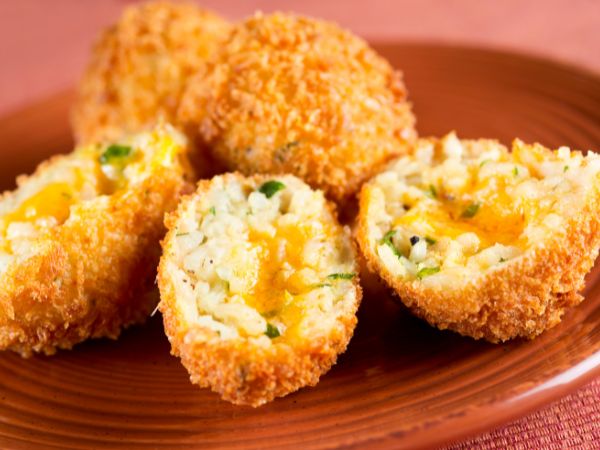 Close-up of crunchy Chicken Long Rice Croquettes