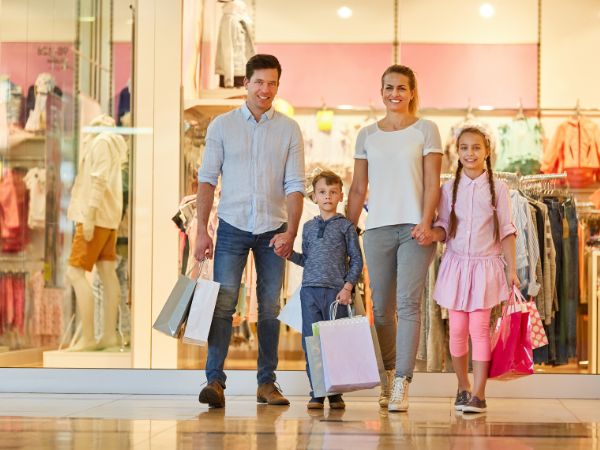 Family shopping together