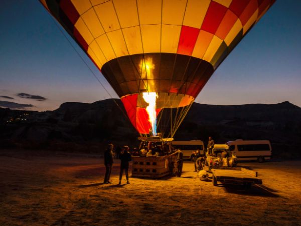 Moving for a Sunrise view through Hot air balloon tour